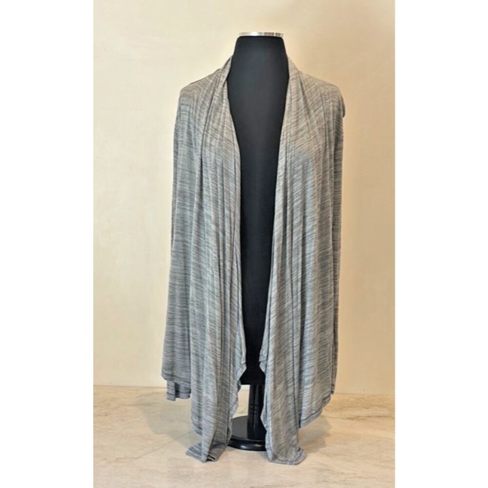 Fluxus, brand NEW Gray Draped Cardigan, Large Top, NWOT